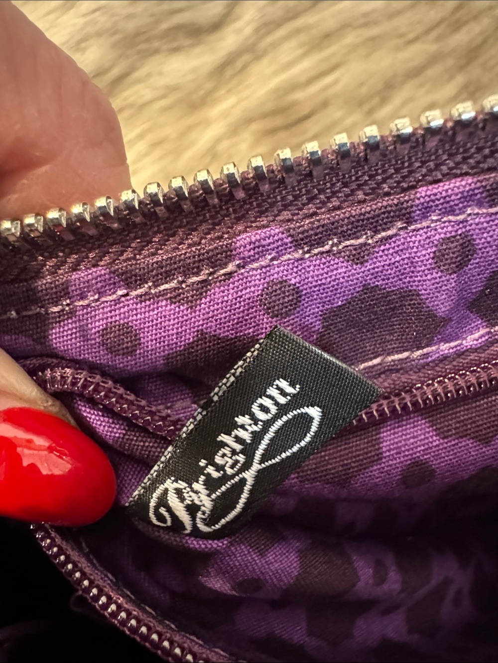 Brighton Purple Floral Embroidered Shoulder Bag - Picture 3 of 9